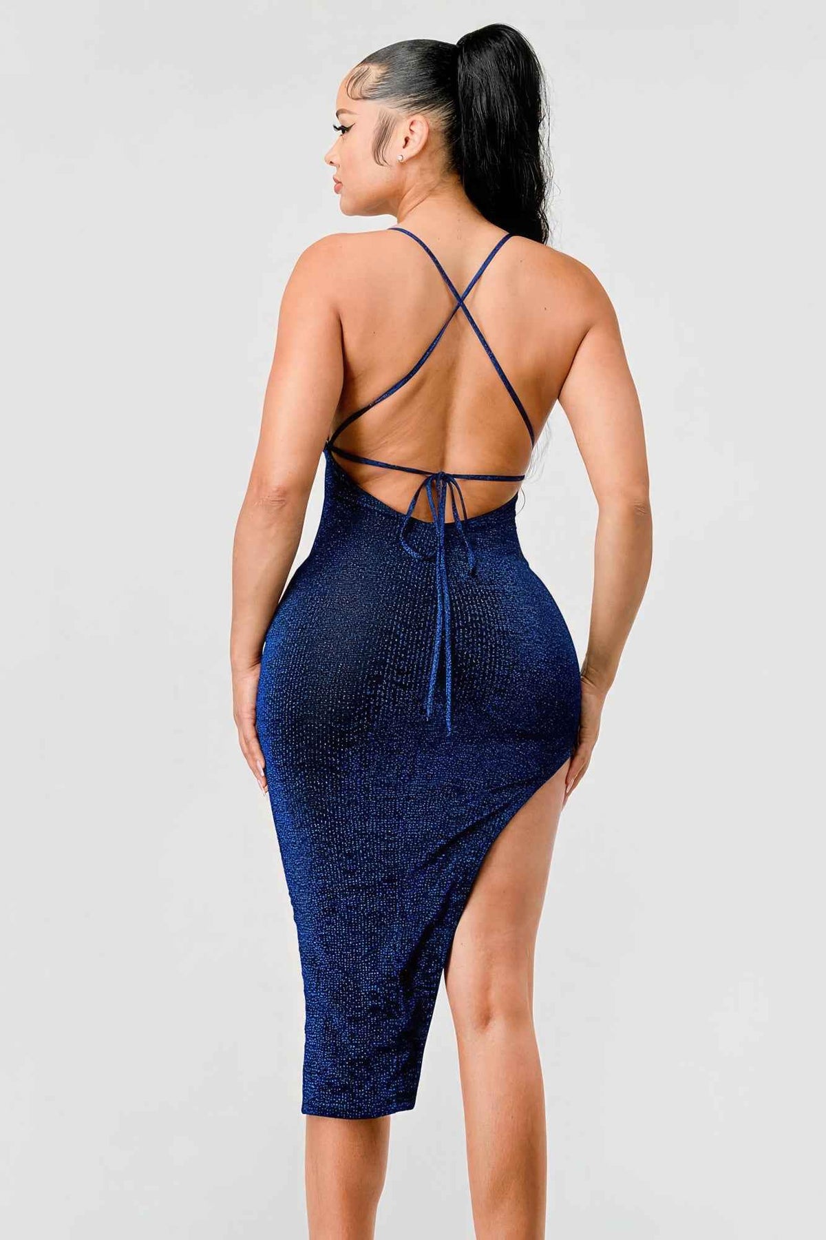 Metallic Glitter Sweetheart Dress