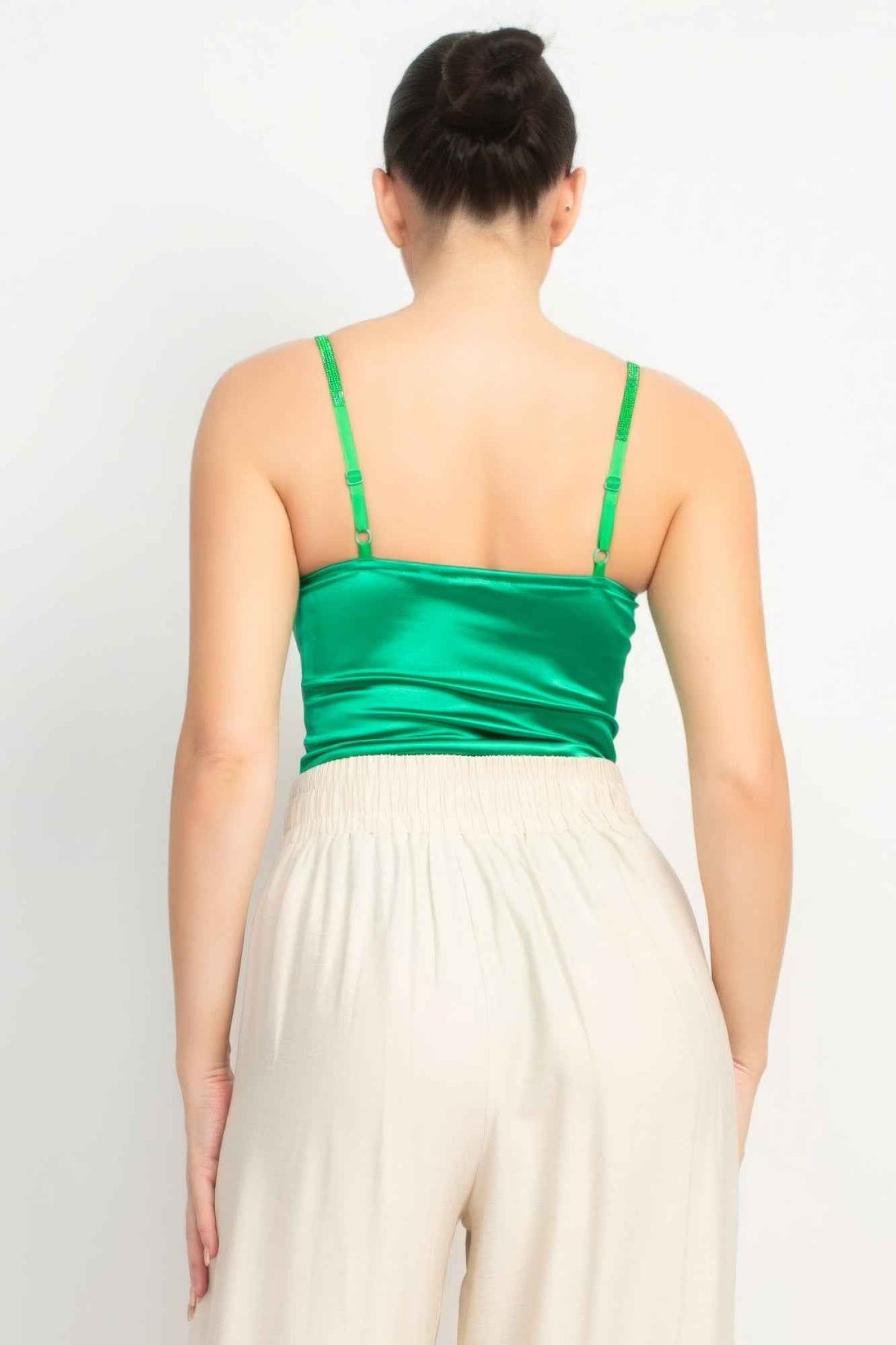Rhinestone Strap Sweetheart Bodysuit