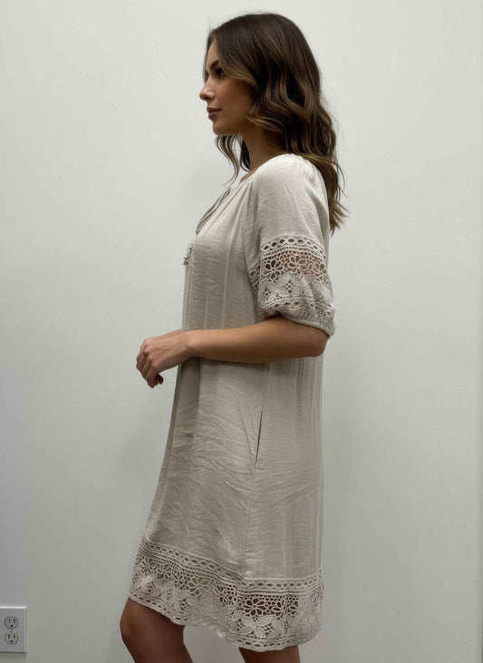 Mlle Gabrielle Solid Short Sleeve Dress