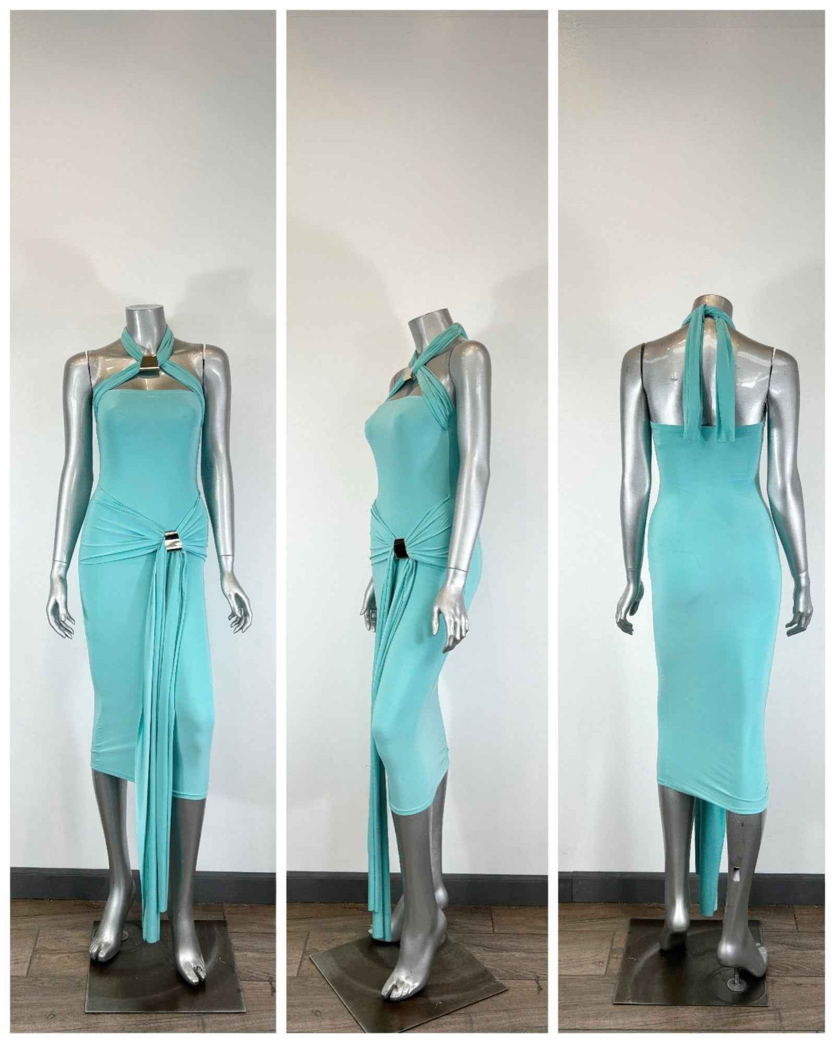 Halter-style Bodycon Midi Dress