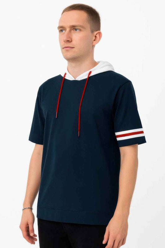 Mens Short Sleeve Hooded Tshirt