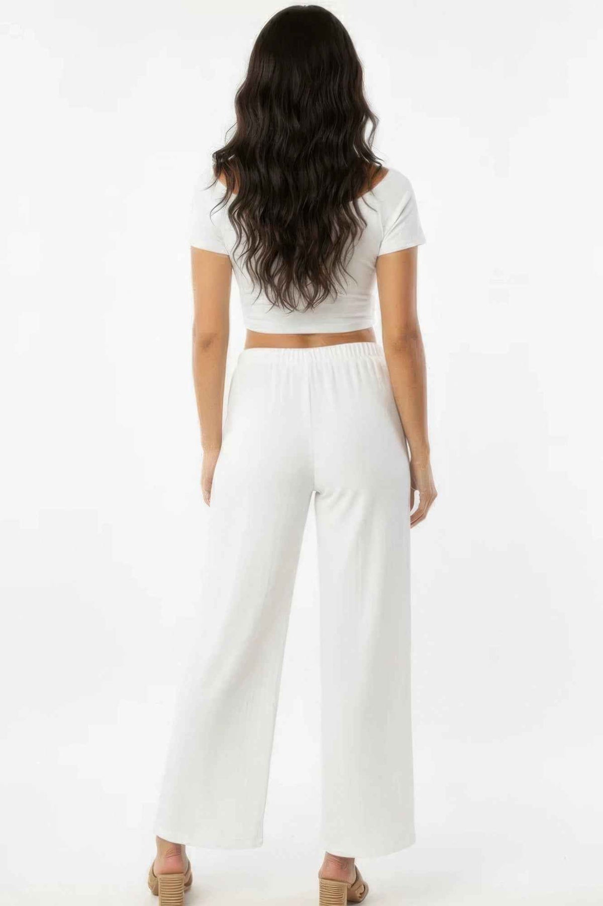 Relaxed Fit 100% Cotton Wide-leg Pants With Side Pockets