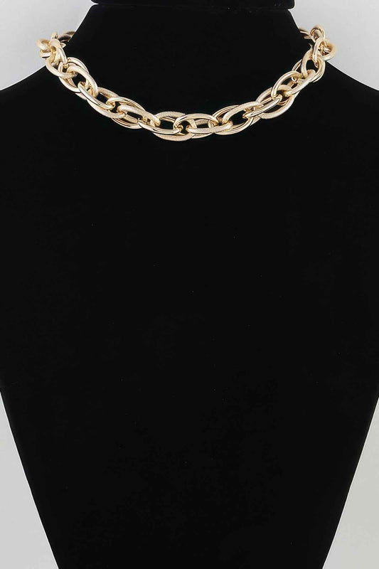 Double Polished Link Chain Choker Necklace